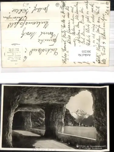 301253,Axenstrasse am Vierwaldstättersee m. Flüelen u. Bristenstock Kt Uri