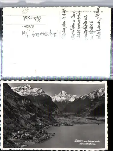 309762,Flüelen Totale m. Bristenstock am Vierwaldstättersee Bergkulisse Kt Uri