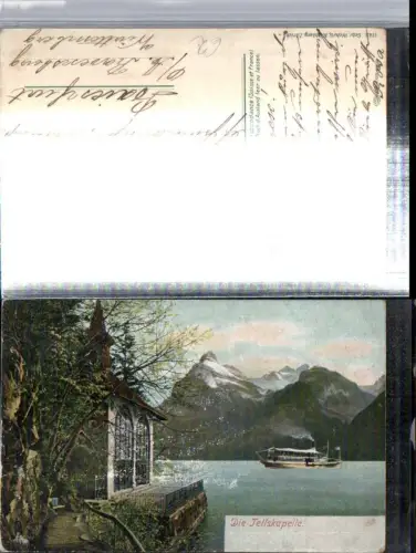 309765,Tellskapelle Kapelle b. Sisikon Seelisberg Bergkulisse Dampfer Kt Uri