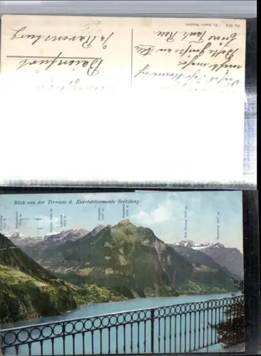 309766,Blick von d. Terrasse d. Kuretablissements Seelisberg Bergkulisse Kt Uri