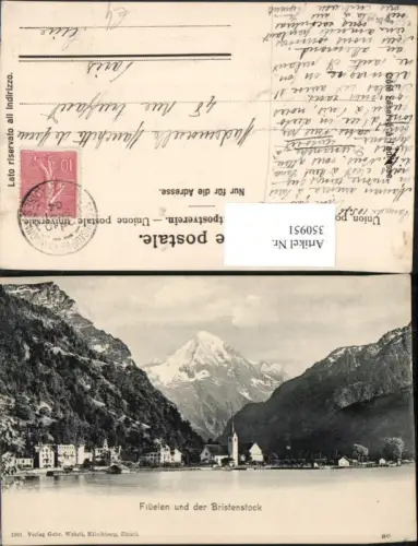 350951,Flüelen Totale m. Bristenstock Bergkulisse Kt Uri