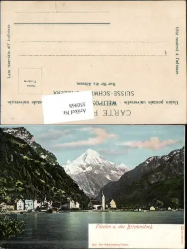 350968,Flüelen Totale m. Bristenstock Bergkulisse Kt Uri
