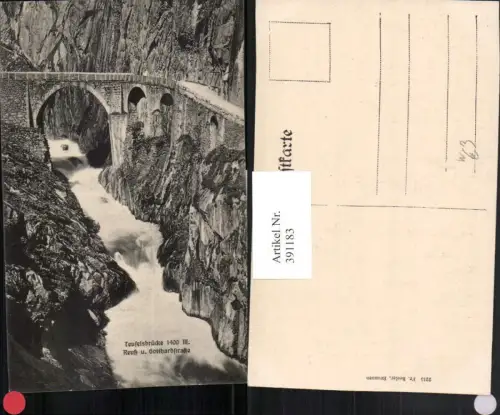 391183,Teufelsbrücke Brücke Reuß u. Gotthardstraße Kt Uri