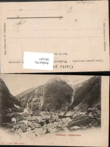 391187,Göschenen Gotthardbahn Totale Bergkulisse Kt Uri
