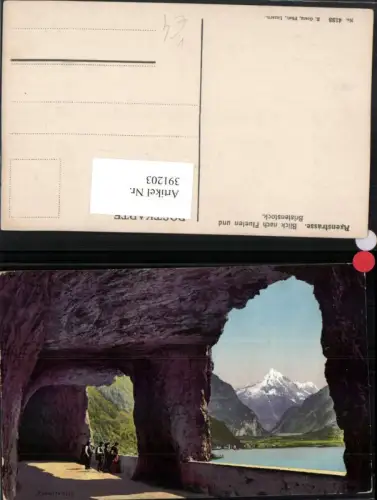 391203,Axenstraße Blick nach Flüelen u. Bristenstock Bergkulisse pub E. Goetz 4133 Kt Uri