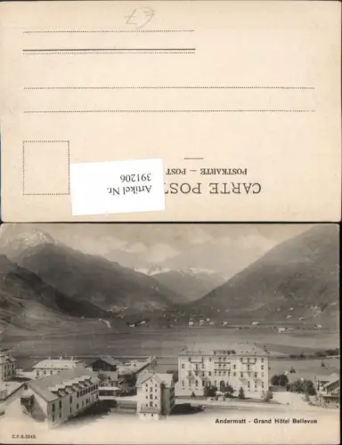 391206,Andermatt Grand Hotel Bellevue Bergkulisse Kt Uri