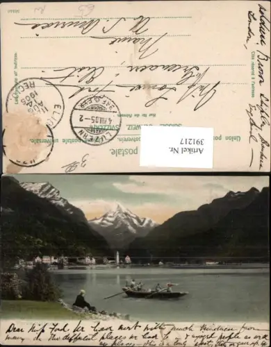 391217,Vierwaldstättersee See Flüelen Totale Bergkulisse Kt Uri