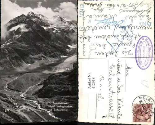 412918,Sustenstrasse Hotel Steingletscher m. Sustenhörner Bergkulisse Kt Uri