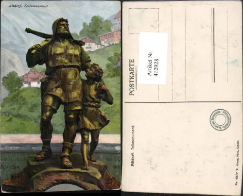 412928,Altdorf Tell Monument Denkmal Statue Kt Uri pub e. Goetz 4377