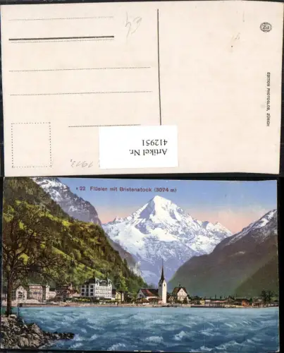 412951,Flüelen Totale m. Bristenstock Bergkulisse Kt Uri