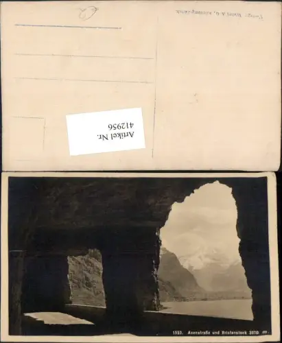 412956,Axenstraße Tunnel b. Flüelen m. Bristenstock Bergkulisse Kt Uri