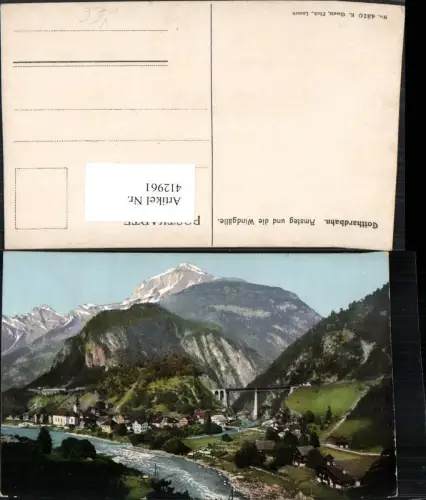 412961,Gotthardbahn Amsteg u. Windgälle Totale Bergkulisse Kt Uri pub E. Goetz 4310