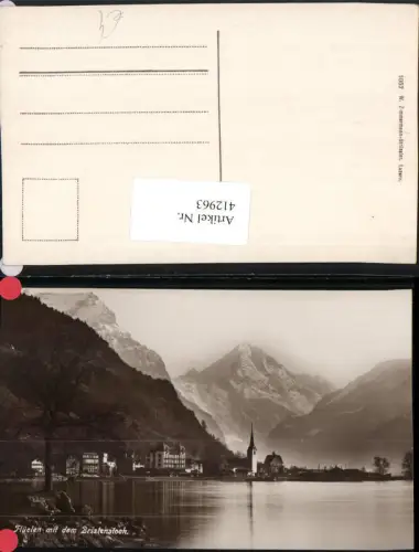 412963,Flüelen Totale m. Bristenstock Bergkulisse Kt Uri