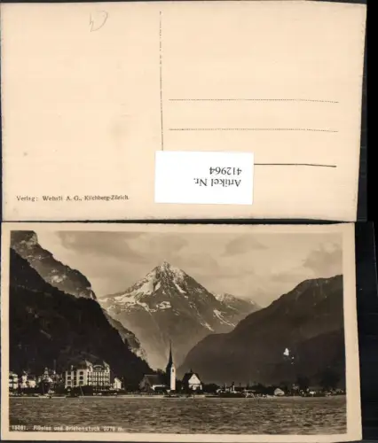 412964,Flüelen Totale m. Bristenstock Bergkulisse Kt Uri
