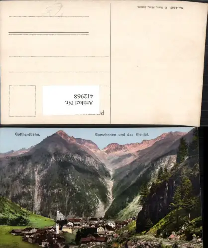 412968,Gotthardbahn Goeschenen Totale Bergkulisse Kt Uri pub E. Goetz 4143
