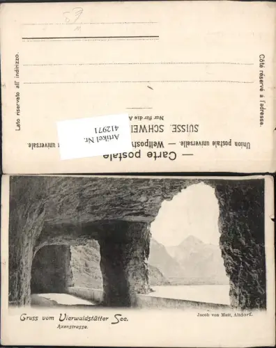 412971,Gruß vom Vierwaldstättersee Axenstraße Tunnel b. Flüelen Kt Uri