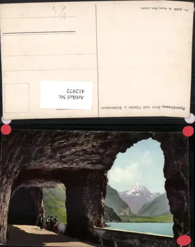 412972,Axenstraße Tunnel b. Flüelen m. Bristenstock Bergkulisse Kt Uri pub E. Goetz 4133