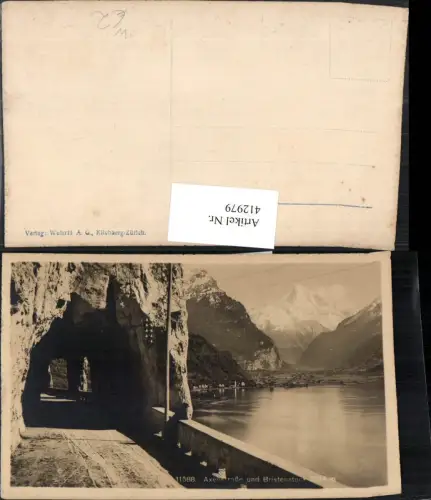 412979,Axenstraße Tunnel b. Flüelen m. Bristenstock Bergkulisse Kt Uri