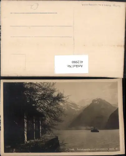 412980,Tellskapelle Kapelle b. Seelisberg m. Urirotstock Bergkulisse Kt Uri
