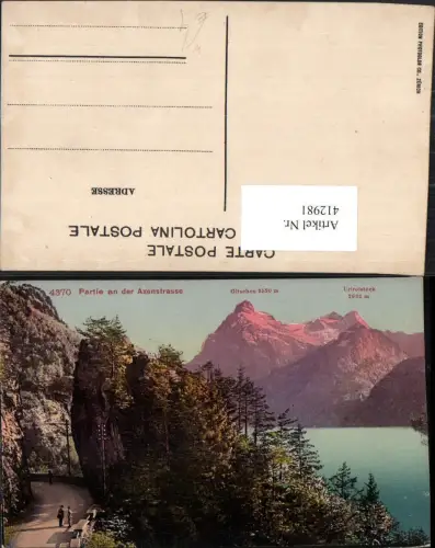 412981,Partie an d. Axenstrasse b. Flüelen m. Gitschen Bergkulisse Kt Uri
