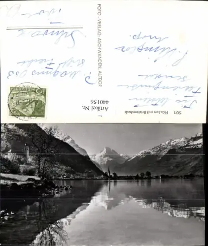 440156,Flüelen Teilansicht m. Bristenstock Bergkulisse Kt Uri
