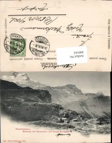 440162,Klausenstraße Balmalp m. Scheerhorn Bergkulisse Kt Uri