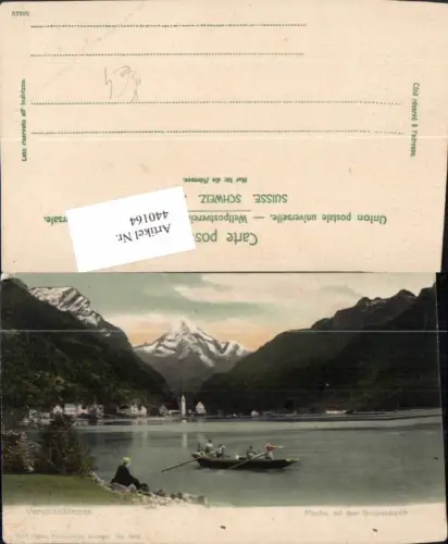 440164,Vierwaldstättersee See Flüelen Totale Bergkulisse Boot Kt Uri pub Emil Goetz 1630