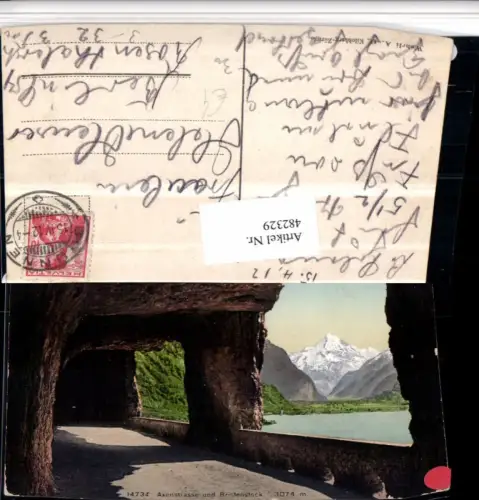 482329,Axenstraße Tunnel u. Bristenstock b. Flüelen Bergkulisse Kt Uri