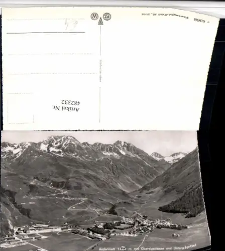482332,Andermatt Totale m. Oberalpstraße Bergkulisse Kt Uri