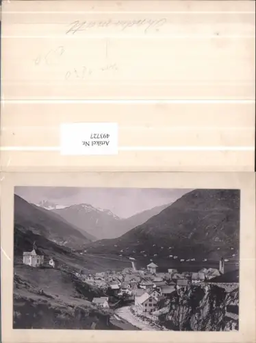 493727,Foto AK aufgeklebt Andermatt um 1870 Totale Bergkulisse Kt Uri