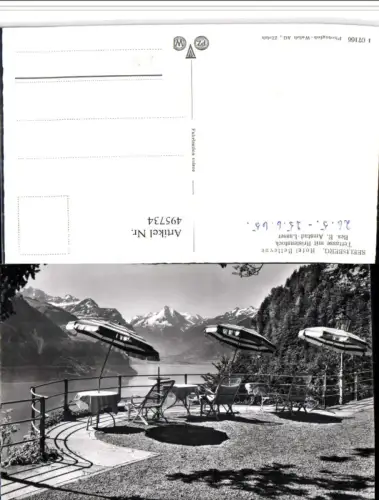 495734,Seelisberg Hotel Bellevue Terrasse m. Bristenstock Bergkulisse Kt Uri