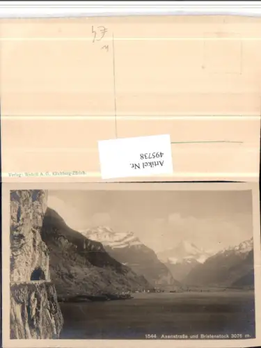 495738,Axenstraße b. Flüelen geg. Bristenstock Bergkulisse Kt Uri