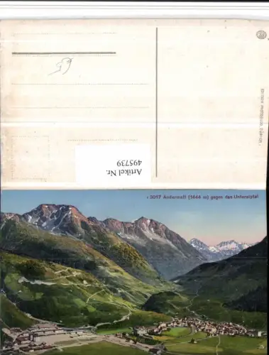 495739,Andermatt Totale geg. Unteralptal Bergkulisse Kt Uri