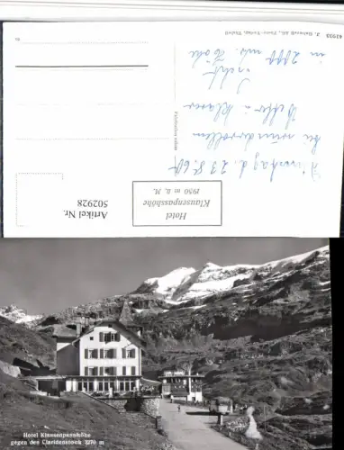 502928,Hotel Klausenpasshöhe b. Unterschächen Bergkulisse Kt Uri