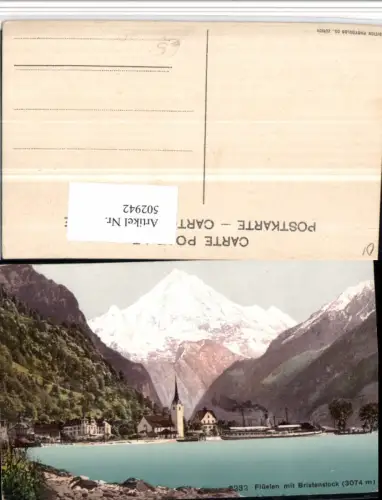 502942,Flüelen Totale m. Bristenstock Bergkulisse Kt Uri