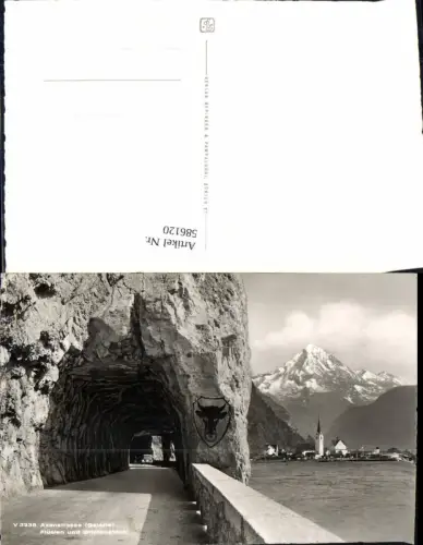 586120,Foto Ak Axenstrasse Galerie Flüelen u. Bristenstock Tunnel Switzerland