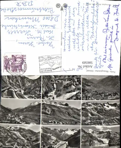 586589,Mehrbild Ak Furka Passhöhe Furkastrasse Teufelsbrücke Realp Switzerland