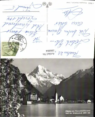 586804,Foto Ak Flüelen a. Vierwaldstättersee u. d. Bristenstock Switzerland