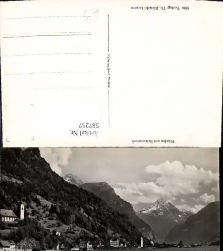 587257,Foto Ak Flüelen m. Bristenstock Switzerland