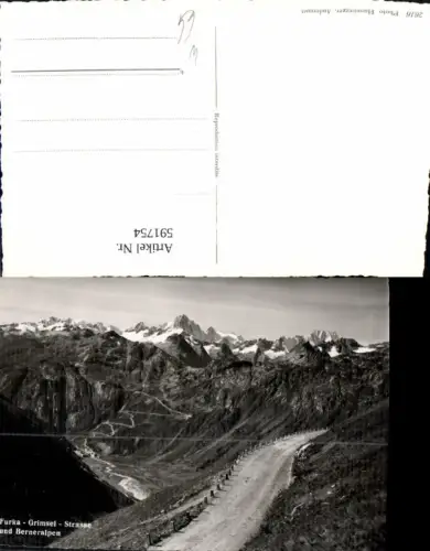 591754,Foto Ak Furka-Grimsel-Strasse m. Berneralpen Realp Switzerland