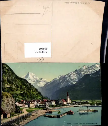 618907,Flüelen u. d. Bristenstock Schiff Dampfer