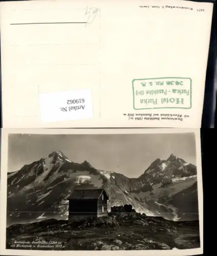 619062,Foto Ak Meien Wassen Sustenpass Sustlihütte m. Fleckistock u. Sustenhorn