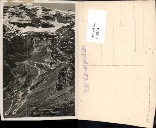 619104,Foto Ak Klausenstrasse Klausenpass Altdorf Rennstrecke geg. Passhöhe Claridenstock