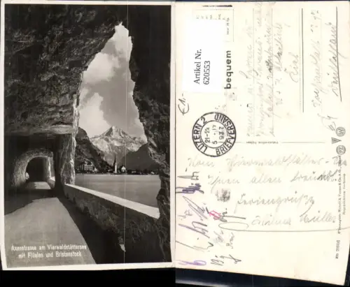 620553,Axenstrasse a. Vierwaldstättersee m. Flüelen u. Bristenstock