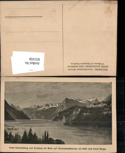 655358,Künstler Ak Seelisberg Vierwaldstättersee Hotel Sonnenberg u. Kurhaus