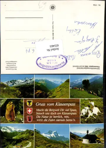 655403,Altdorf Klausenpass Spruch Ziegen Murmeltier Postbus Bus