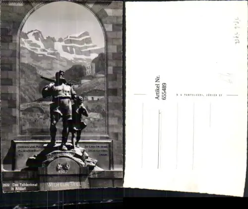 655489,Foto Ak Altdorf Telldenkmal Statue Wilhelm Tell