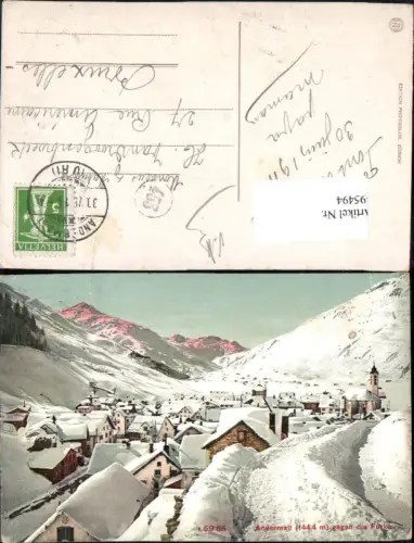 695494 Andermatt gegen Furka Urseren Uri pub Photoglob 5965
