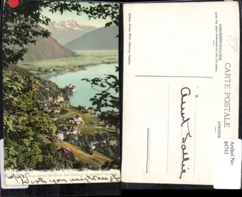 84743,Vue prise de Glion sur Chillon et la Dent du Midi Kt Waadt