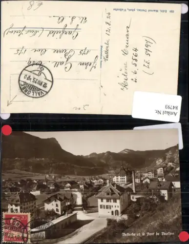 84793, Vallorbe et la Dent de Vaulion Ortspartie 1925 Kt Waadt